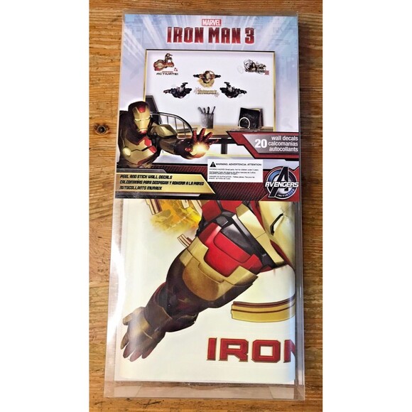 Iron Man 2 Peel Stick Wall Decals New Stickers Childrens Decor Kids Marvel - Picture 1 of 4